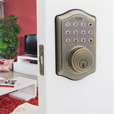 Honeywell 8712109 Electronic Deadbolt Door Lock with Keypad in Antique Brass