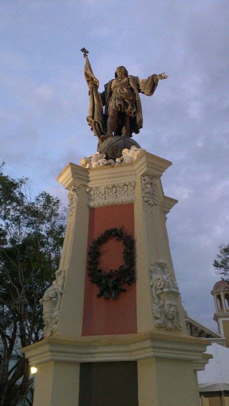 Christopher Columbus statue in Plaza Colon, Mayaguez, PUERTO RICO ...