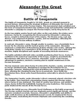 Alexander the Great: Battle of Gaugamela Article & Questions (WORD)