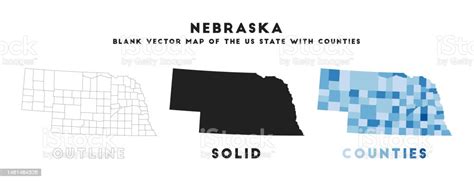 Nebraska Map Borders Of Nebraska For Your Infographic Vector Us State Shape Vector Illustration ...