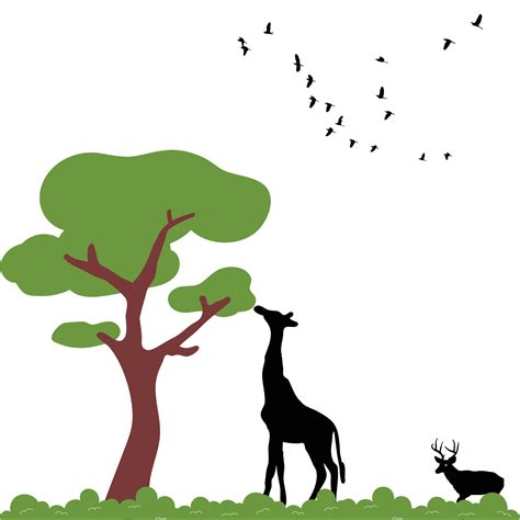 Jungle Tree Silhouette Vector Art, Icons, and Graphics for Free Download