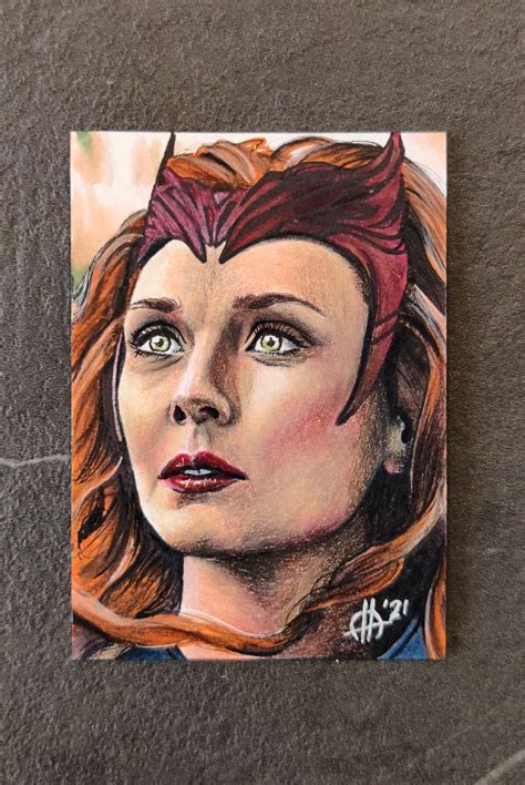 Scarlet Witch Sketch Card WandaVision Original Art | Etsy