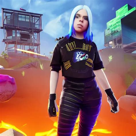 Billie Eilish as a fortnite video game character, | Stable Diffusion