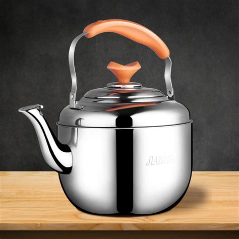 Stainless Steel Kettle Extra Thick Whistle Burning Kettle Home Teapot Large Capacity (6.8L Apple ...