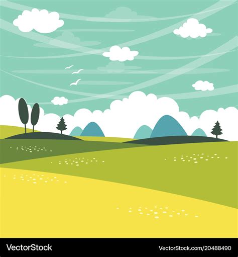 Flat landscape Royalty Free Vector Image - VectorStock