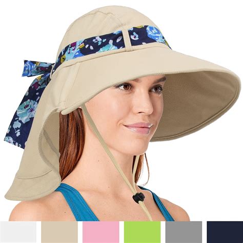 Womens Sun Hat, Summer UV Protection Outdoor Hat with Wide Brim, Neck ...