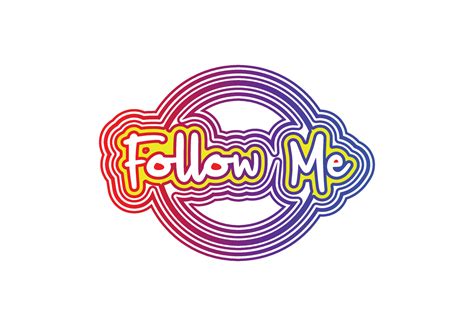 Follow me typography logo and sticker design 11731556 Vector Art at ...