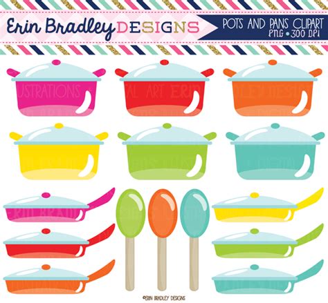 Erin Bradley Designs: Pots and Pans Cooking Clipart Graphics