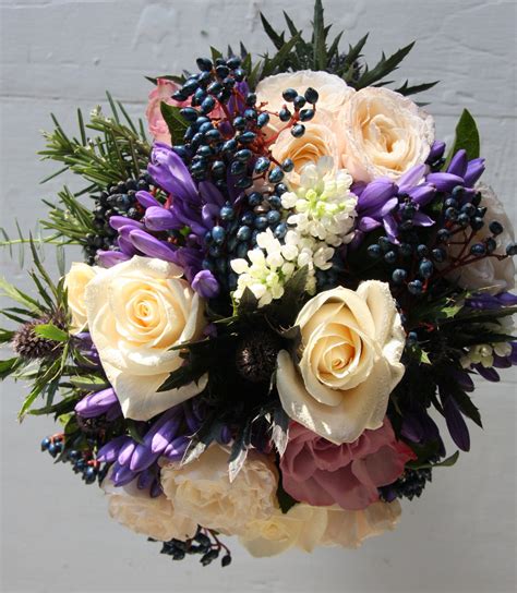 The Flower Magician: Winter Wedding Bouquet to Tone With Blue