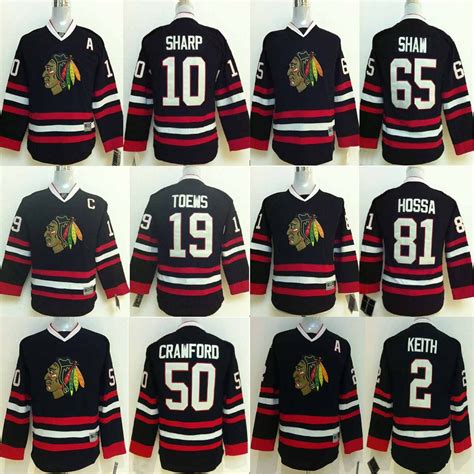 2017 Hockey Jerseys Chicago Blackhawks #19 Jonathan Toews #81 Marian Hossa Black Youth Kids ...