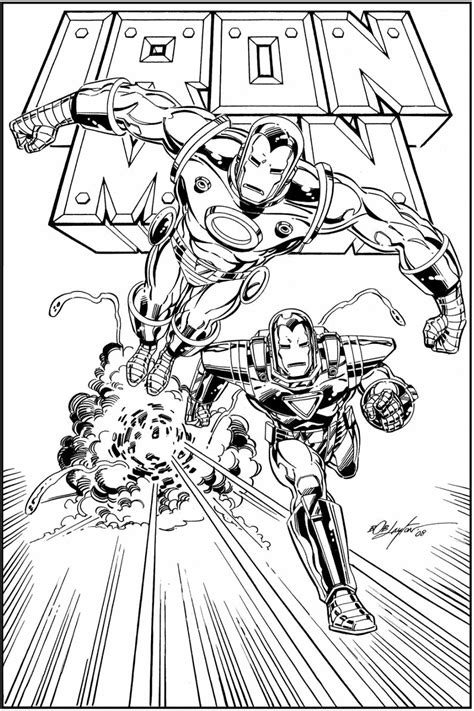 Marvel Superhero Iron Man 3 Flying and Runnning Colouring Pages for Kids Printable ...