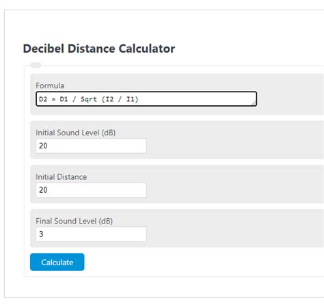 Decibel Distance Calculator - Calculator Academy