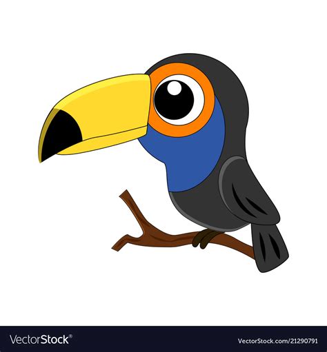 Cute cartoon toucan isolated Royalty Free Vector Image