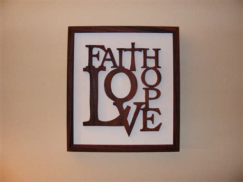 Faith Hope Love Home Decor Rosewood Wall Art