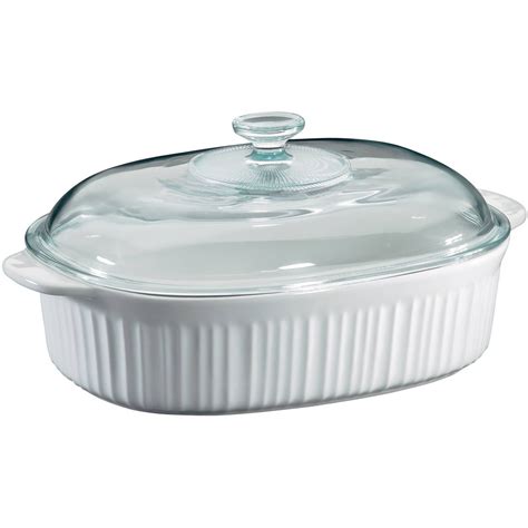 CorningWare French White, Oval Casserole Dish with Glass Cover, 4 Quart - Walmart.com