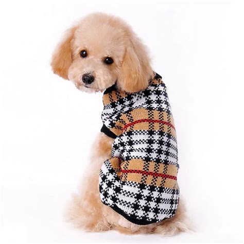 100% Brand New High Quality Dog Sweater Grid Style Pet Clothes Coat for Winter Brown Color for ...