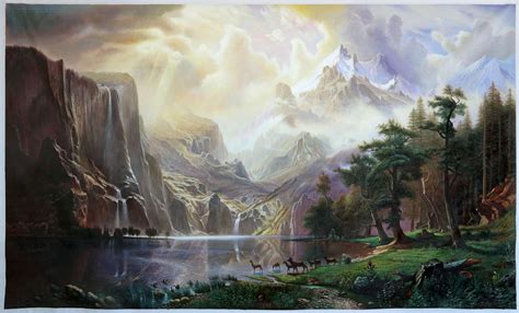 Among the Sierra Nevada Mountains, California - Albert Bierstadt Paintings