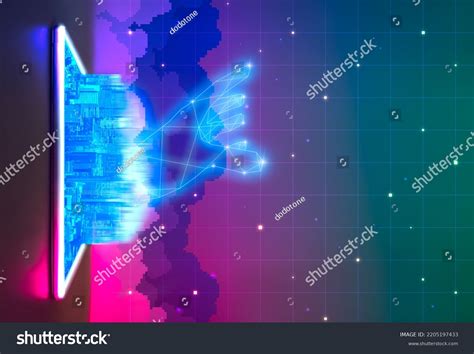 Futuristic Hologram City Ai Artificial Intelligence Stock Illustration ...