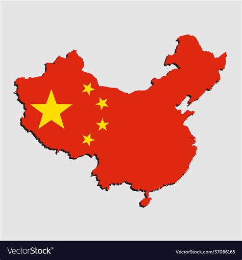 Asia map china made country flag Royalty Free Vector Image