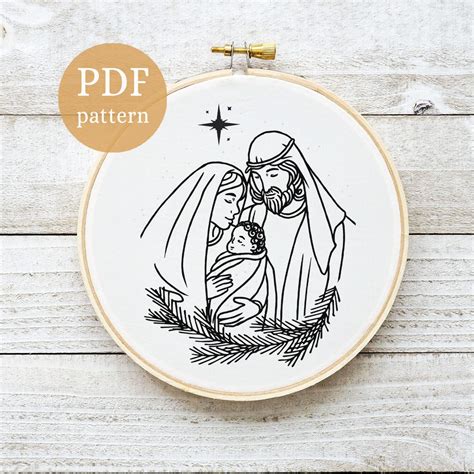 Nativity Scene Embroidery Pattern Christmas Nativity Pattern - Etsy