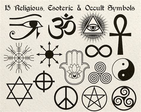 15 Religious Esoteric & Occult Symbols Vector Clip Art - Etsy