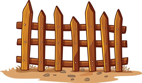 cartoon wooden fence stock vector illustration, Cartoon wooden garden fence wall stock vector ...