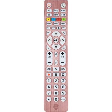 GE 6-Device Backlit Universal TV Remote Control in Brushed Rose Gold 47505 - The Home Depot