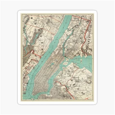 "Vintage Map Of New York City 1890" Sticker for Sale by AllPerfect | Redbubble