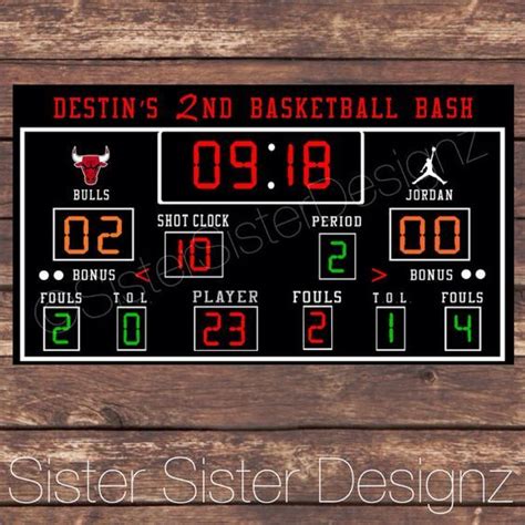 This item is unavailable | Etsy | Basketball scoreboard, Basketball theme party, Basketball ...