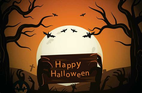 Halloween background with cemetery 27924149 Vector Art at Vecteezy