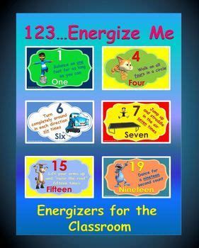 Classroom Energizers- 1-2-3... "Energize Me" | Classroom, Classroom activities, Teaching