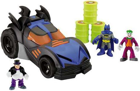 Fisher Price DC Super Friends Imaginext Batmobile 3 Figure Set Bonus Figures - ToyWiz