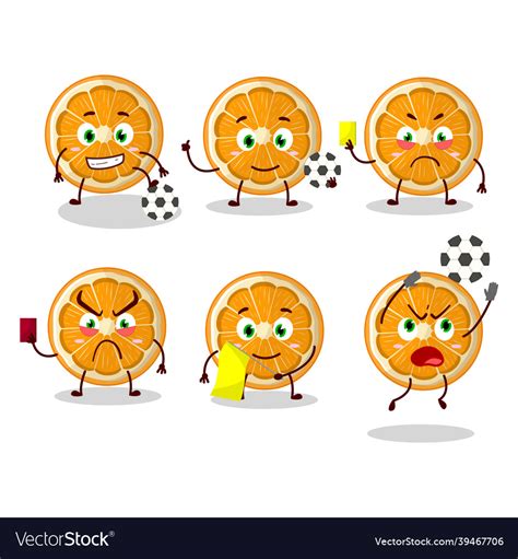 Slice of tangerine cartoon character working Vector Image