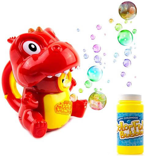 Toysery Dinosaur Bubble Blower Machine for Kids, LED Light and Sound ...