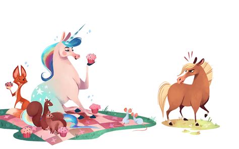 Unicorn and Horse | Horse illustration, Horse cartoon, Unicorn books