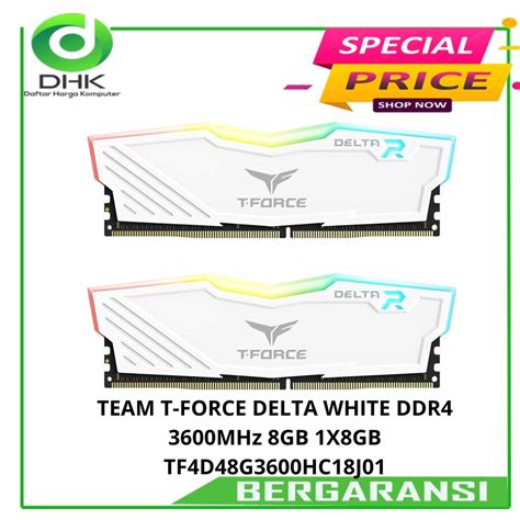 Jual RAM TEAM T-FORCE DELTA WHITE DDR4 3600MHz 8GB 1X8GB ...