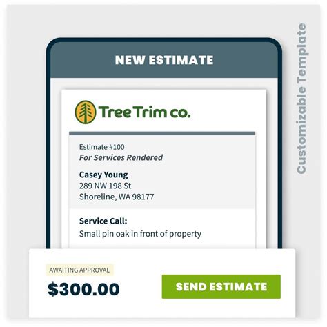 Tree Trimming Estimate Template - Printable Word Searches