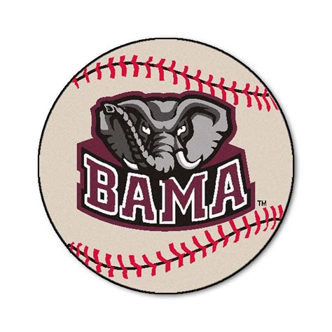 27" Round Alabama Crimson Tide Baseball Mat - OnlineSports.com