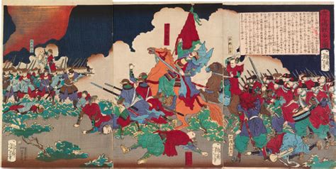 Scholten Japanese Art | Tsukioka Yoshitoshi 1839-1892 | Picture of the War in Kagoshima