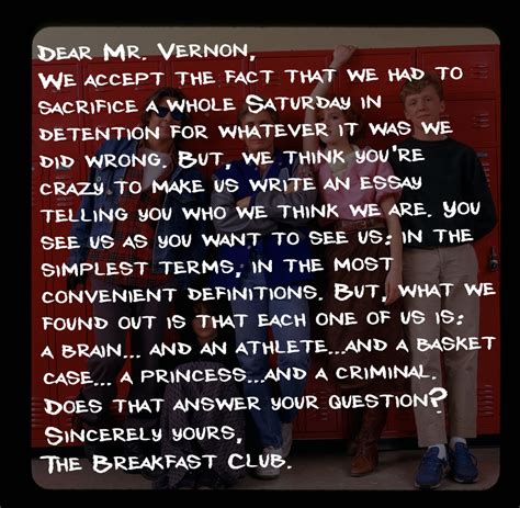 The Breakfast Club Letter