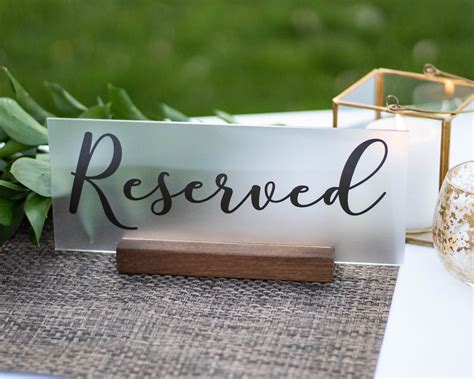 Reserved Sign Wedding Reserved Table Sign Acrylic Wedding | Etsy