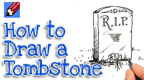 Learn how to draw a tombstone real easy | Step by Step with Easy ...