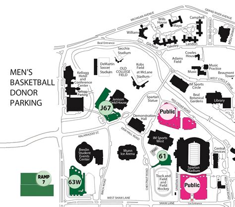 Men's Basketball Parking Map - Spartan Fund