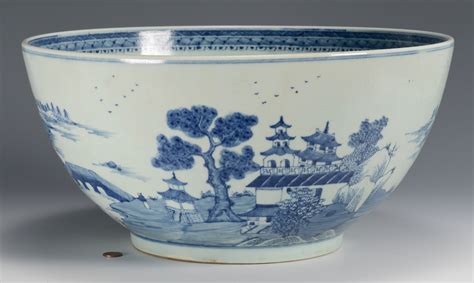 Lot 30: Large Chinese Export Porcelain Punch Bowl