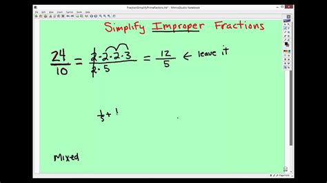 Improper Fractions: Simplify - YouTube