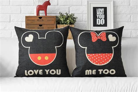 Mickey pillow cover, cute cartoon creative love Mickey Mouse Minnie ...