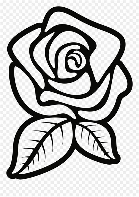 rose clipart black and white transparent - Clip Art Library