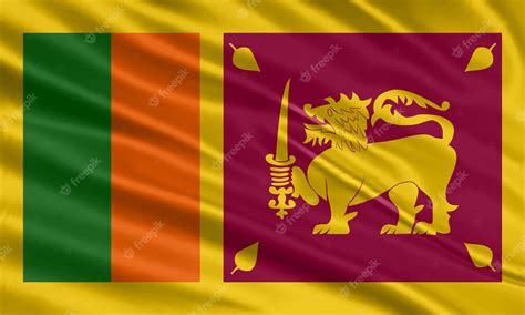 Premium Vector | Sri Lanka flag design. Waving Sri Lankan flag made of satin or silk fabric ...