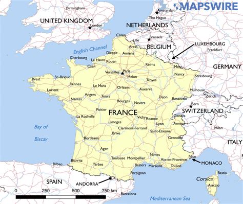 France Printable Map