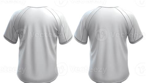 Front back white color Baseball jersey for mens, 3d render, Front and ...